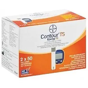 Bayer Contour Ts Test Strips, 50 Count (Pack of 2, Multi Color)
