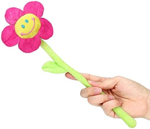 Plush Toys,Diadia Daisy Plush Toys for Babies Flower With Smiley Happy Faces Colorful Bendable Stems Sunflower Toy (Hot Pink)