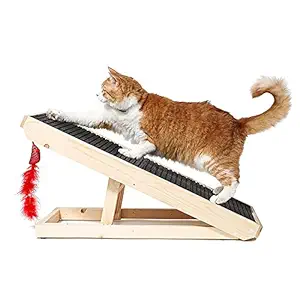 Alpha Paw ScratchyRamp 2 in 1 Cat Scratcher & Ramp, Large Sturdy Carpeted Scratcher. Cat Scratch-able Furniture. Incline Scratcher Your Cat Will Love. Rascador para Gatos
