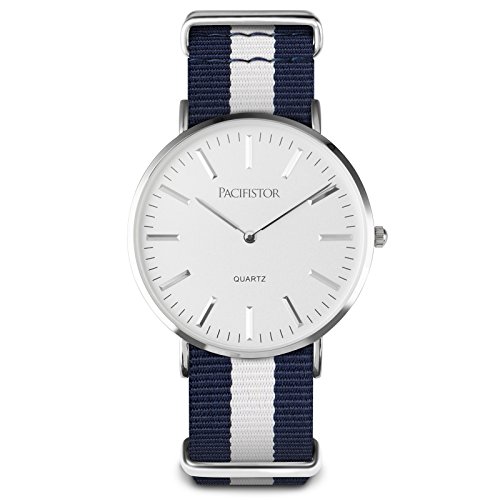PACIFISTOR Herren Analoges Quarzwerk Armbanduhr Textilgewebe Outdoor Sportuhr Dnn Modern Klassisch Elegant Design PACIFISTOR Herren Analoges Quarzwerk Armbanduhr Textilgewebe Outdoor Sportuhr Dnn Modern Klassisch Elegant Design