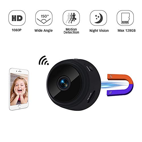 Cámara Espía Oculta WiFi TANGMI 1080P HD Videocámara de Vigilancia Magnética Mini Niñera CAM con Visión Nocturna Detección de Movimiento Gran Angular