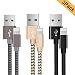 Produktbild OTISA 3er Pack(2*2M+1.5M)Nylon iPhone Datenkabel mit Lightning Stecker Ladekabel für Apple iPhone 7/7 Plus/6 Plus/6 /5/5S/6s iPad 4 iPad Mini/Air(SCHWARZ+GRAU+GOLD)