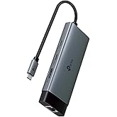 TP-Link UH6120C, 1 HDMI, 1 100W Fast Charging Port, 1 USB-C, 2 USB-A 3.0 Ports and Gigabit Ethernet Converter from Type C