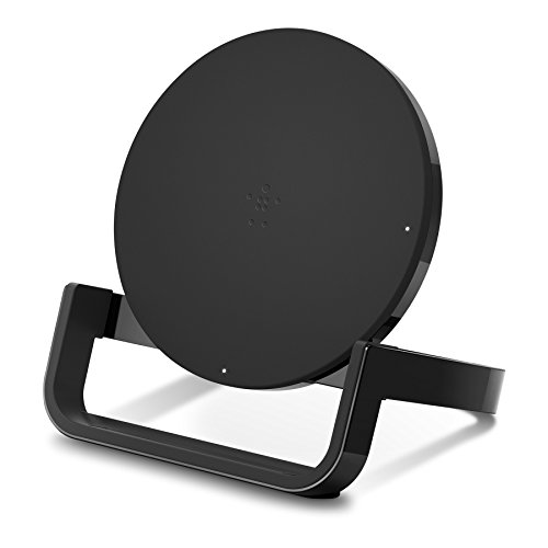 Belkin Boost Up - Soporte de carga inalámbrica de 10 W, cargador inalámbrico rápido Qi para iPhone XS, XS Max, XR, X, 8, 8 Plus, Samsung S9, S9+ y otros (adaptador de CA incluido), negro