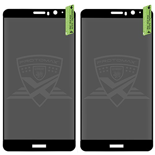 2 x PROTOMAX 3D Schutzglas für HUAWEI MATE 9 SCHWARZ, Vollumrandung Schutzfolie Displayschutz 0,2 mm, BLACK (2er Pack) - 2
