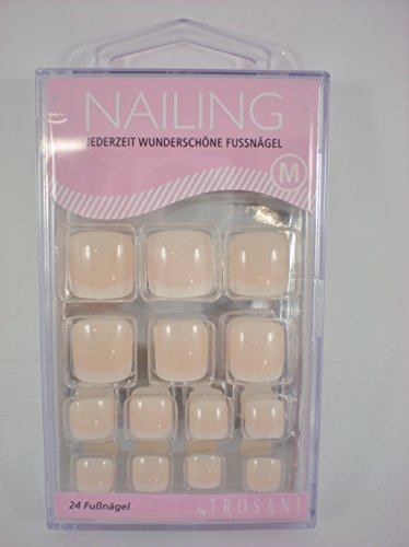 NAILING 24 false french pink toe nails 63100 size M (nails only)