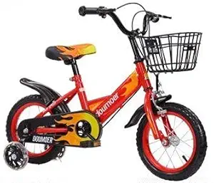 Doumoer 14 Inch Kids Bike for Boys and Girls with Side Wheels for Age Group of 3 to 6 Years