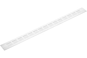 sourcing map Rectangle Shape Ventilation Grille Aluminum Alloy Louvered Air Vent 23.62 x 1.97 Inch for Wardrobe Cupboards