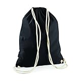 Sportbeutel Gymsack Baumwollbeutel in schwarz