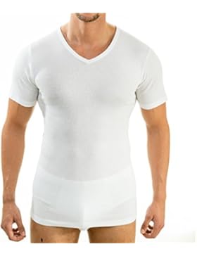 HERMKO 4880 4er Pack Herren Business kurzarm Unterhemd mit V-Ausschnitt