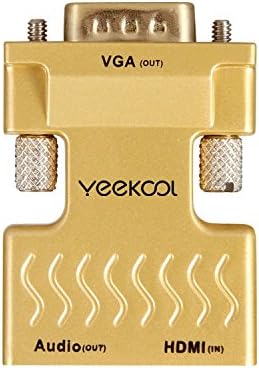 Yeekool Female HDMI to VGA Male Converter Adapter with 3.5mm Stereo Audio Output HDMI Connector for Laptop PC PS3/4 Xbox360 Blu-ray DVD