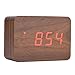 Produktbild Richer-R Wecker Uhr Holz Digital, Digital Schwarz Holzoptik Alarm Wecker Uhr,Hölzerne Elektronische Digitale Wecker LED Sprachsteuerung Analoge Wecker Uhr für Kinder/Schlafzimmer usw.(Brown)