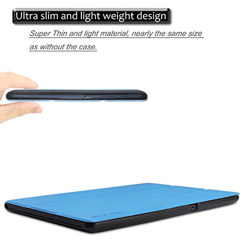 Infiland Lenovo Tab 2 A10-70 / Tab 2 A10-70L / Tab 2 A10-70F / Tab 2 A10-30F / Tab 2 A10-30L / Tab 3 10 Business/ Tab3 10 Plus Hülle Case, Ultra Dünn Tri-Fold Smart-Muschel PU Leder Schutzhülle für Lenovo Tab 2 A10-70 / Tab 2 A10-30 / Tab 3 10 Business/ Tab3 10 Plus 10,1 Zoll Tablet (mit Auto Schlaf / Wach Funktion)(Hellblau) - 5