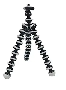Ozure 10 inch Lightweight Flexible Gorillapod Tripod Octopus Bubble SLR DSLR Support Tripod Supports up to 2000 g (Medium, White)