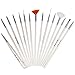 TRIXES Nail Art Brushes 20pcs Nail Art Design Painting Detailing Brush & Dotting Bundle Kit with Black Case