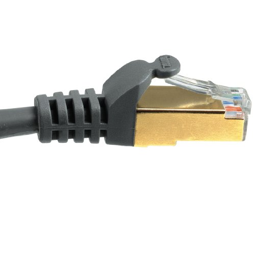 Hama Ethernet Cat 5e Netzwerkkabel STP (1m Patchkabel, 1000Mbit/s, vergoldet, geschirmt) grau - 2