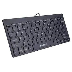 DAAZEE Wired Ultra Thin Compact Portable Small Light Chocolate 78 Keys Ultra-Slim USB Multimedia Mini Keyboard for PC, Desktop, Computer, Notebook, Laptop, Windows XP/Vista/7/8/10, PS3