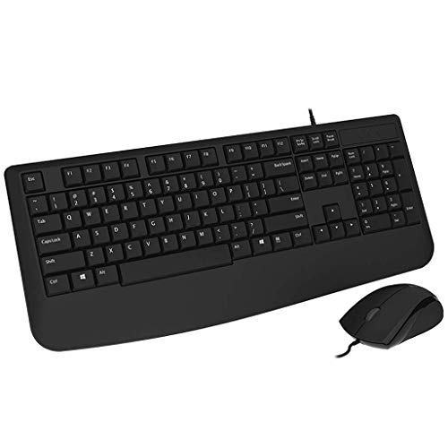 Preisvergleich Produktbild Mechanische Computer-Tastatur Maus USB Kabelgebundener Computer Externes Gerät Wasserdichtes Design Geeignet für Büro und Spiele Schwarz 46x18 cm