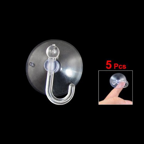 SODIAL(R) 5 Stueck Badezimmer Kueche Glas Hell Saugnapf Haken Wandaufhaenger - 2