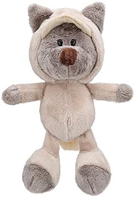 Soft Squeak Dog Toys Furrybaby Sturdy Plush Chew Toy for Puppies (Grey Bear)