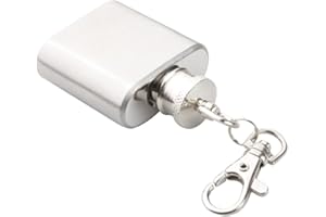 BEGOON Frasco Botella - Alcohol Frasco - Bebida - Acero Inoxidable (Mini Frasco - Llavero 30 ml)