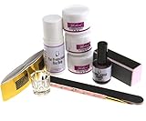 Acrylic Powder Nail Art Set White Clear Pink Powder Primer Acrylic Liquid