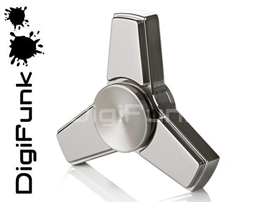 DigiFunk Tri Fidget Spinner Toy Finger Hand EDC 100% Brass / Copper Hybrid Ceramic Bearing High Speed 2-3 Minute Spins - High Quality Durable Metal Stress Reliever Reducer Anxiety ADD ADHD Focus Idle Killing Time (100% Stainless Steel) DigiFunk Tri Fidget Spinner Toy Finger Hand EDC 100% Brass / Copper Hybrid Ceramic Bearing High Speed 2-3 Minute Spins - High Quality Durable Metal Stress Reliever Reducer Anxiety ADD ADHD Focus Idle Killing Time (100% Stainless Steel)