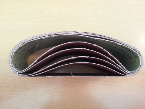 10 Stück Gewebe-Schleifbänder 75 x 457 mm Körnung je 2 x 40/60/80/120/180 für Bandschleifer