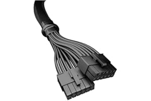 ‎BE QUIET! be quiet! 12VHPWR Adapter Cable CPH-6610, 12+4-Pin GPU-Kabel, 600W, kompatibel mit BQ ATX 2.X Netzteilen, elegantes Design mit schwarzem Sleeve, 600 mm Länge