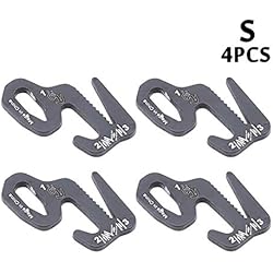 Drawoz Small Aluminum Alloy Rope Tightening Mechanism Carabiner Clip Lock Accessories for Camping S 4pc