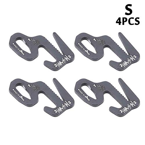 Drawoz Small Aluminum Alloy Rope Tightening Mechanism Carabiner Clip Lock Accessories for Camping S 4pc