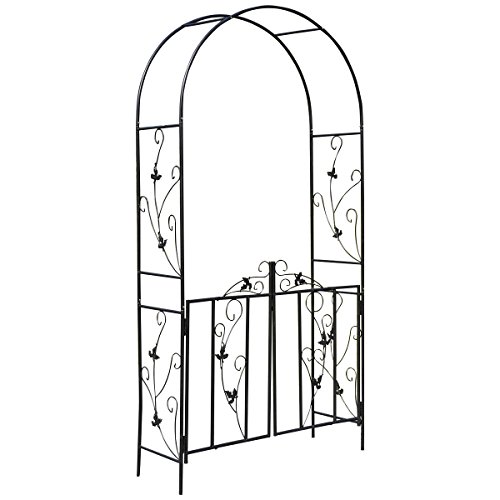 Rosenbogen Rankgitter Pergola Rankhilfe Torbogen Rosenhilfe Metall Tor Säule Gartentür Spalier Garten Standhöhe ca.214cm