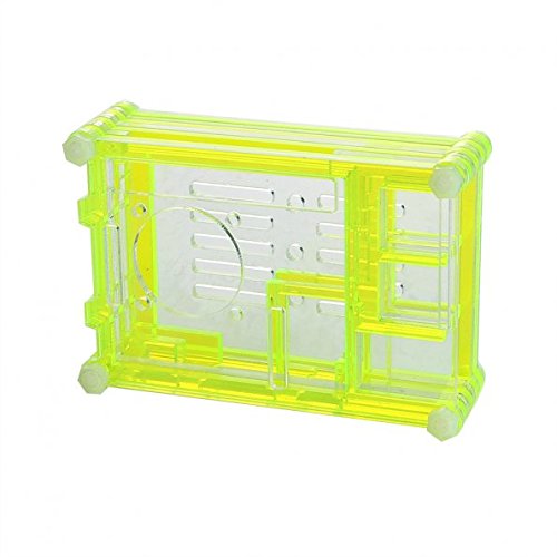 leaningtech 20 - 211 - 286 Compatible Ventilador con acrílico transparente Shell caso para Raspberry Pi 2 modelo B y RPI B +, 9 capas, Verde