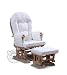 WHITE SUPREMO BAMBINO FABRIC NURSING / GLIDING / ROCKING / FEEDING / MATERNITY / GLIDER CHAIR (with Free Footstool)