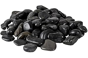 INTERGARDEN Decorative Stones Polished Black 20 kg, Pebbles Garden 5-8 cm, Decorative Gravel for Vases, River Stones, Decorative Stones, River Stones Plants, Decorative Gravel, Stone Garden, Gravel, River