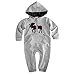 Meihuida Baby Boys Girls Long Sleeve Christmas Elk Bear Hooded Romper (80(0-6M), Grey)