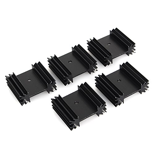 Negro Radiador de Aluminio en Tama  o Peque  o Negro M  dulo de Radiador de Aluminio para el Paquete Diodos TO-220 Transistores Resistencias no Inductivas LM78xx LM317 LM337 Regulador IC  etc Dispositivos Semiconductores de Transistores de Potencia Peque  a 1 34   L  x 1 18   W  x 0 47   H  1pc   34 mm  L  x 30mm  W  x 12mm  H 