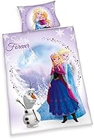 Herding 247969063412 Bettw&auml;sche Disney's Eisk&ouml;nigin, Kopfkissenbezug 40 x 60 cm mit Bettbezug 100 x 135 cm, 100% Baumwolle, Renforce