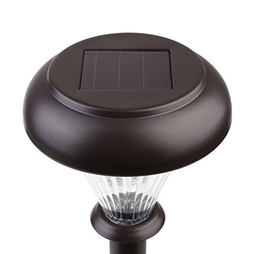 DECKEY 2 Stück Solar Rasen Außenleuchte Wegeleuchte für Outdoor Pathway Garten Kaltweiß (Modell 2) - 4