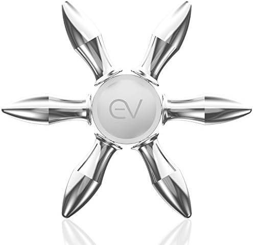 Eving Hands Fidget Spinner Ultra Fast Ceramic Bearings Good EDC Toy for Giving Up Smoking, Boredom, ADD and ADHD Adults &amp; Kids about 3~5mins Spin Time - Silver