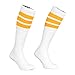 Produktbild Skatersocks Skater Socken 25 Inch gestreifte Kniestrümpfe oldschool Tube Socks weiß gelb gestreift