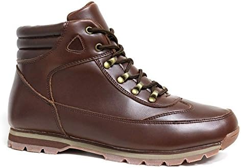 Mens Ankle Boots Gents Boys Hiking Walking Trainers Fashion Desert Chelsea Dealer Boots Shoes Size 6 - 12 (BROWN, EUR 40/ UK 6)