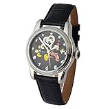 Walt Disney Automatikuhr Edelstahl 3ATM Mickey & Minnie Mouse Swarovski-Steine und Lederarmband