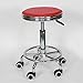 Produktbild GAOJUAN Drehstuhl, Arbeitshocker, Barstuhl, Barstuhl, Beauty Rollhocker, höhenverstellbar, 5 Rollen, PVC-Leder Chrom, rote Räder