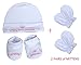 Baby Boys/Girls Little Prince or Princess White Gift set Plus 2 Pairs of Mittens (White/Pink)