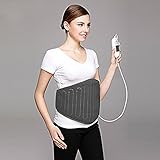 iGuerburn Waist Abdomen Back Hip Electric Heating Pad with Velcro Straps- 100W - 55x29cm - Grey- For Lower Back Pain, Muscle Spasms, Menstrual Cramps, Machine Washable, 3 Temperatures