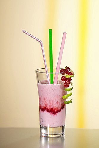 135 Shake-Halme Ø 8 mm, 25 cm rosa „pearly“ 84242 Papstar Trinkhalme - 2