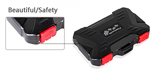 flashwoife Turtle-SD8MSD12CF4R spritzwassergeschütze Speicherkarten Schutzbox für 8 Stück SDHC und 12 Stück MicroSD und 4 CF Cards Case in schwarz mit rotem Inlay - 6