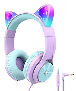 Iclever Hs20 Wired Over Ear Headphones With Mic (Purple)