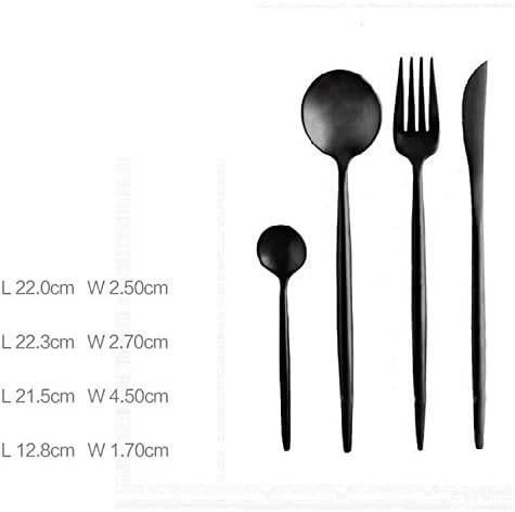OOFYHOME Matte black knife and fork spoon three suit Western tableware, creative, stainless steel steak knife and fork